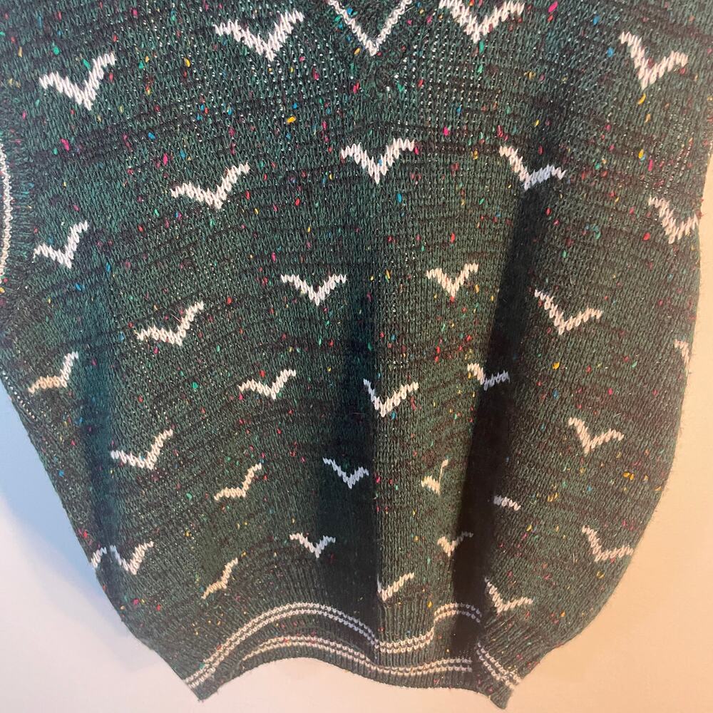 VNTG Carson Pirie Scott Green Wool Blend Knit Sweater Vest Men's SZ Large 90s - Picture 7 of 11